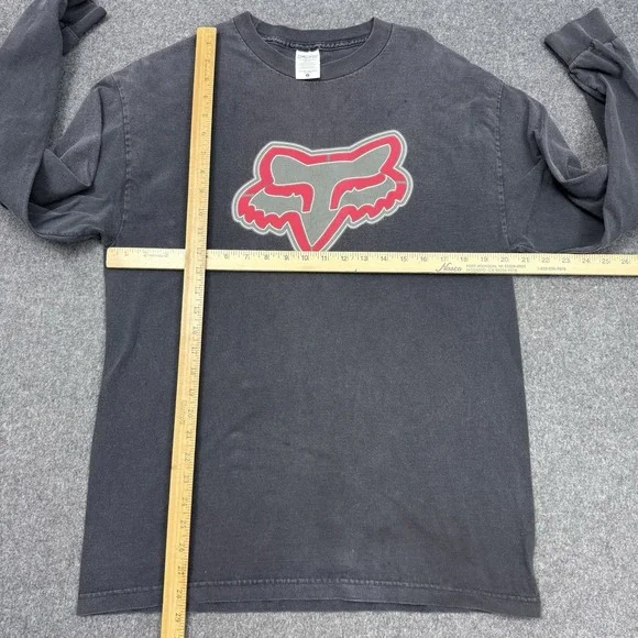 Fox Racing Long Sleeve T Shirt Large Black Logo Graphic Moto Y2K - Picture 2 of 12